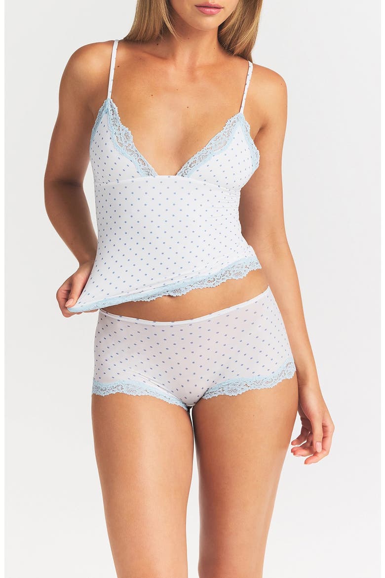 Fits Everybody Lace Cami & Boyshorts Set, Main, color, SLATE PIN DOT PRINT