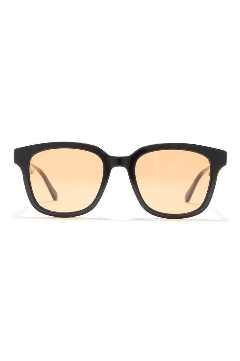 53mm Square Sunglasses, Main, color, BLACK ORANGE