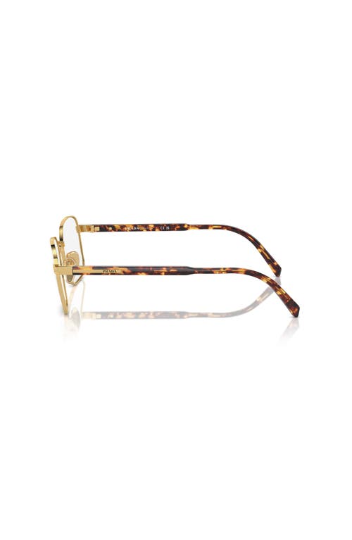 Prada 51mm Rectangle Optical Glasses In Gold
