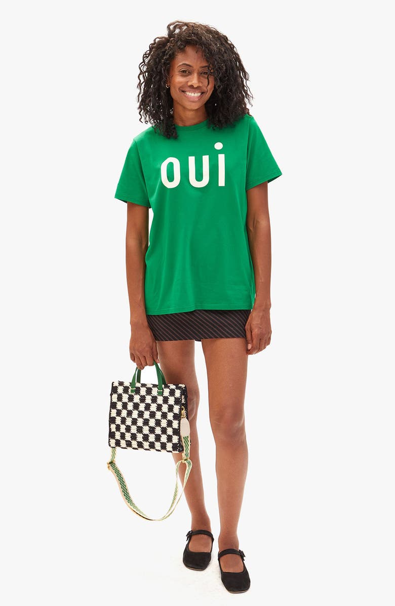 Clare V. Original Oui Graphic T-Shirt, Alternate, color, Green Apple