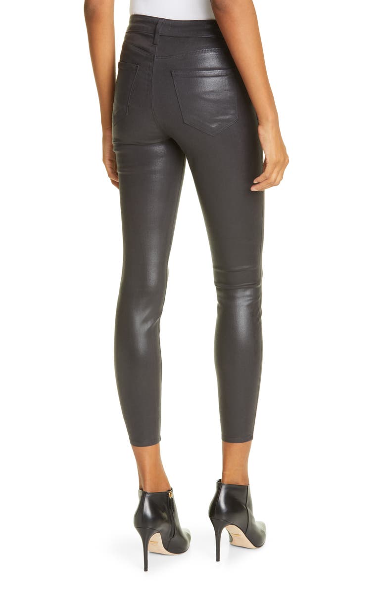 L'AGENCE Margot Coated Crop Skinny Jeans, Alternate, color,