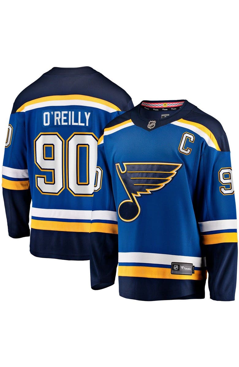 FANATICS Men's Fanatics Branded Ryan O'Reilly Blue St. Louis Blues Home Captain Premier Breakaway Player Jersey, Main, color,