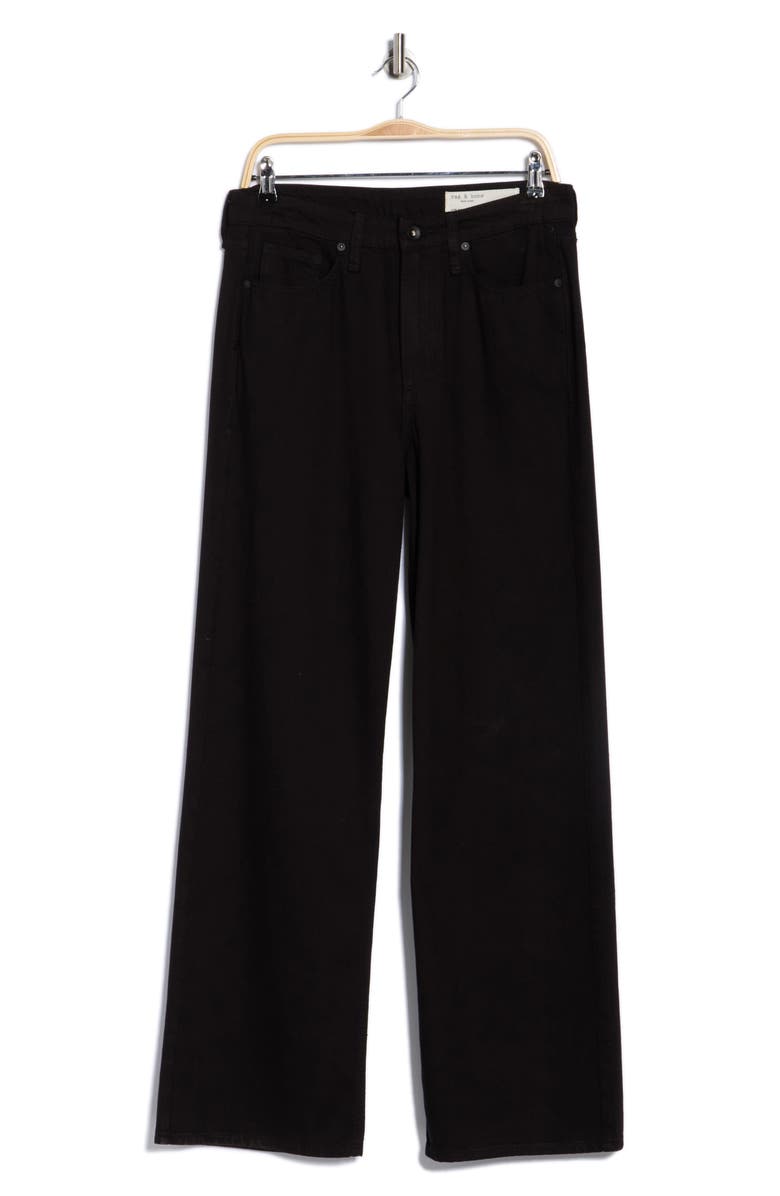 rag & bone Lori Mid Rise Wide Leg Jeans, Alternate, color, Black