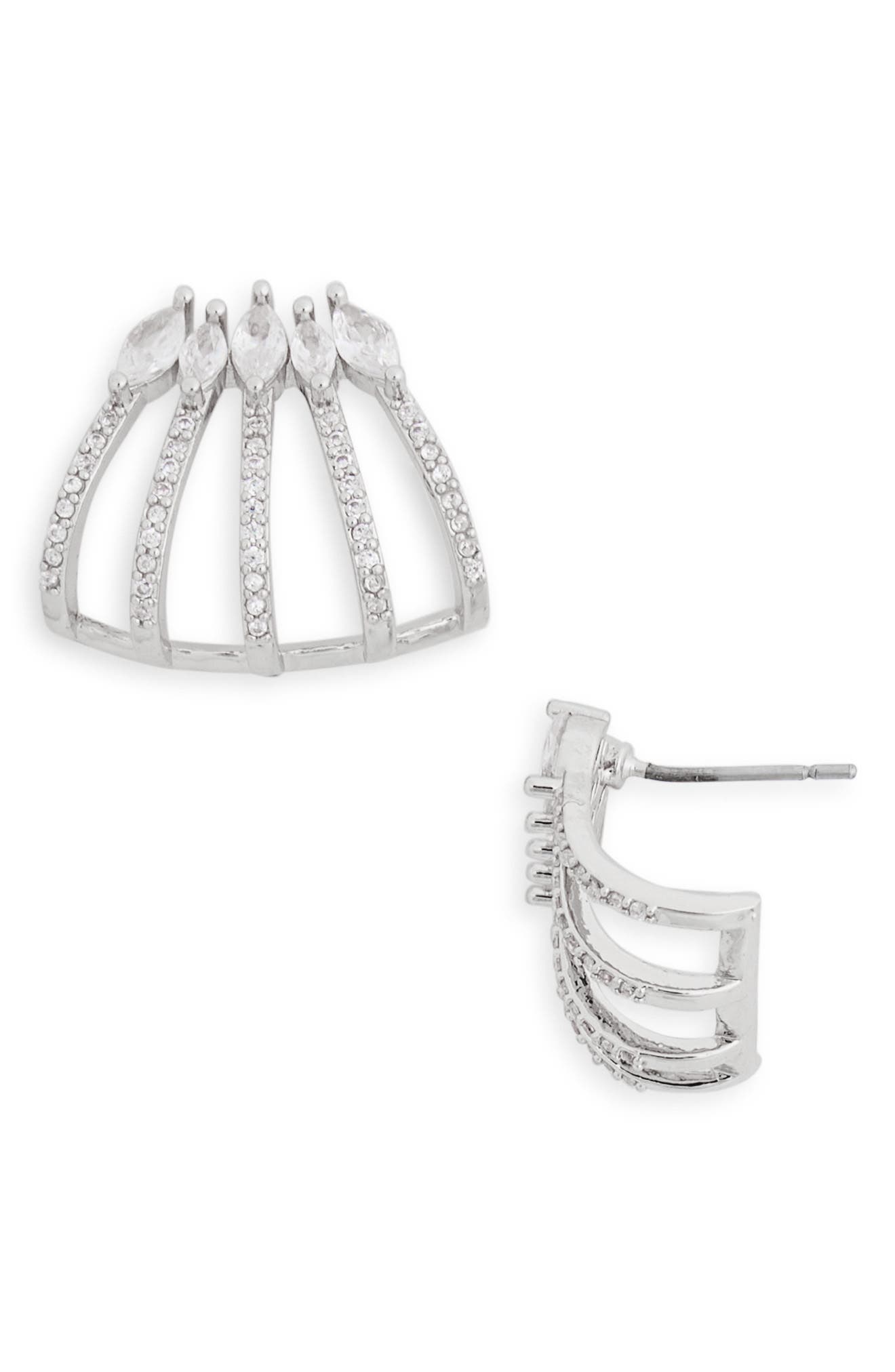 NORDSTROM RACK CZ Pavé Caged Huggie Earrings