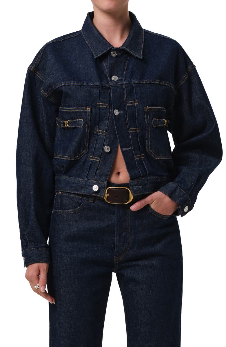 Citizens of Humanity Alma Denim Trucker Jacket, Main, color, Helia Dark Indigo