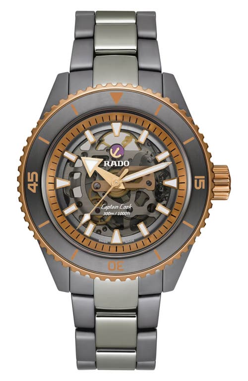 RADO Captain Cook High Tech Ceramic Skeleton Bracelet Watch, 43mm in Grey  product