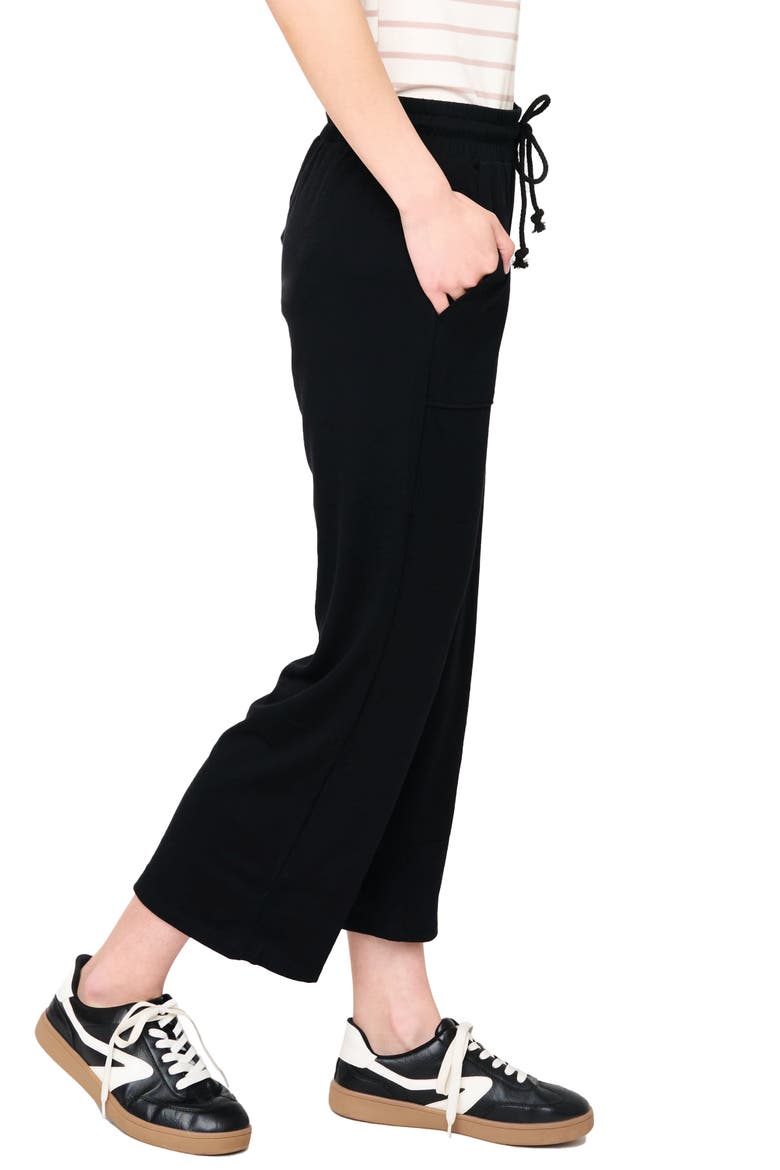 Wide Leg Ankle Pants, Alternate, color, BLACK
