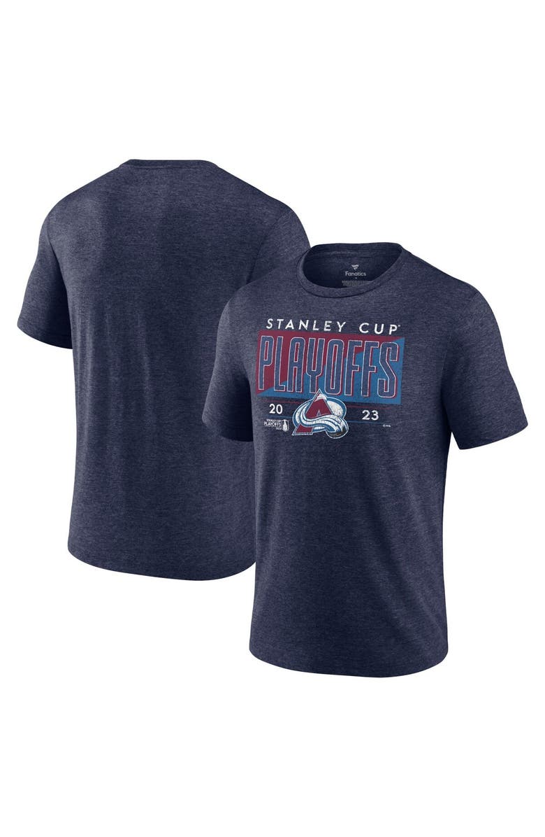 FANATICS Men's Fanatics Branded  Heather Navy Colorado Avalanche 2023 Stanley Cup Playoffs Tri-Blend T-Shirt, Main, color, 
