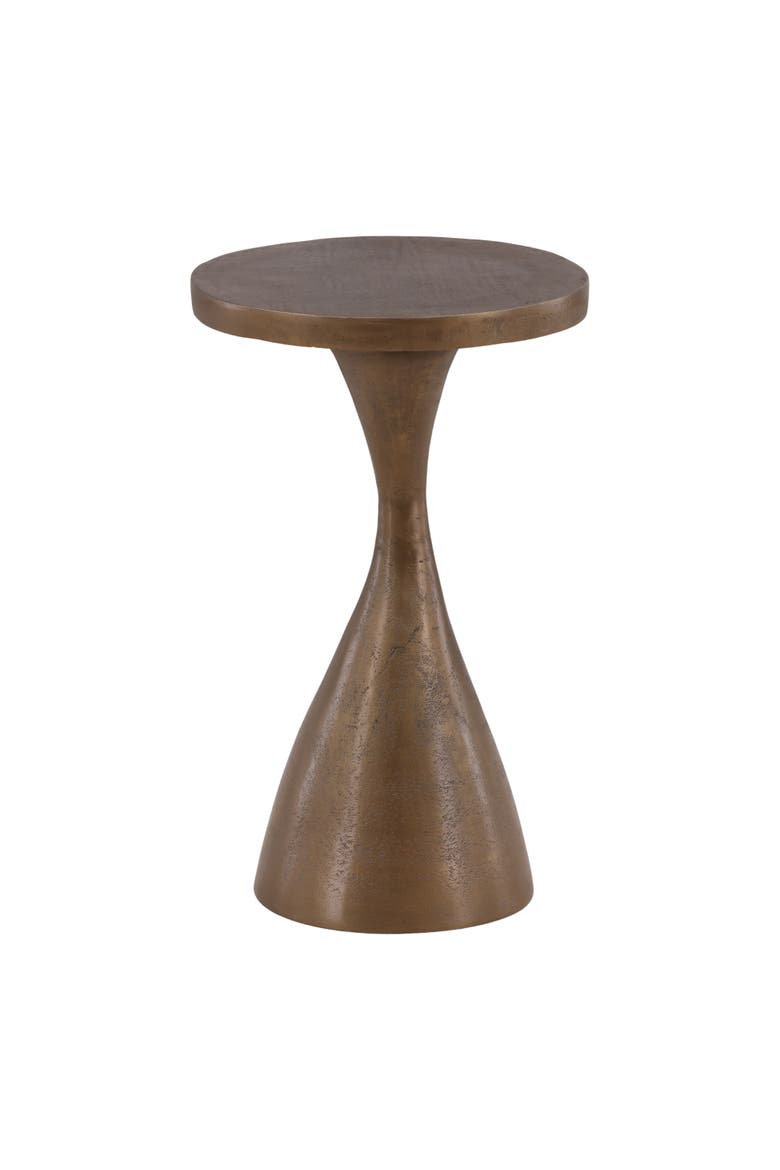 Nasir Cast Aluminum Side Table, Alternate, color, Antique Brass