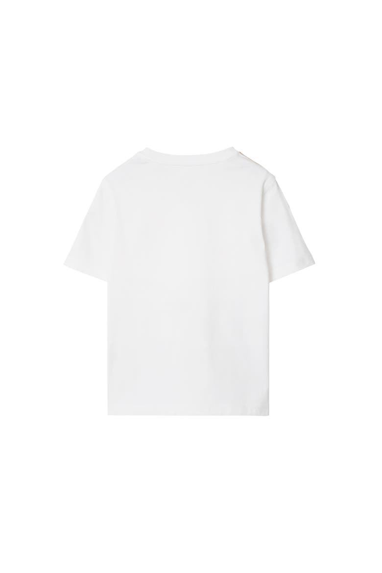 Check Trim Cotton T-shirt, Alternate, color, White