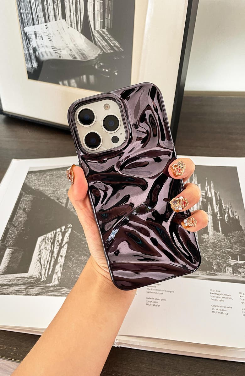 Auramma Black Crinkle iPhone 15 Pro Case, Alternate, color, Black