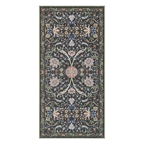 Washable Printed Chenille Rug