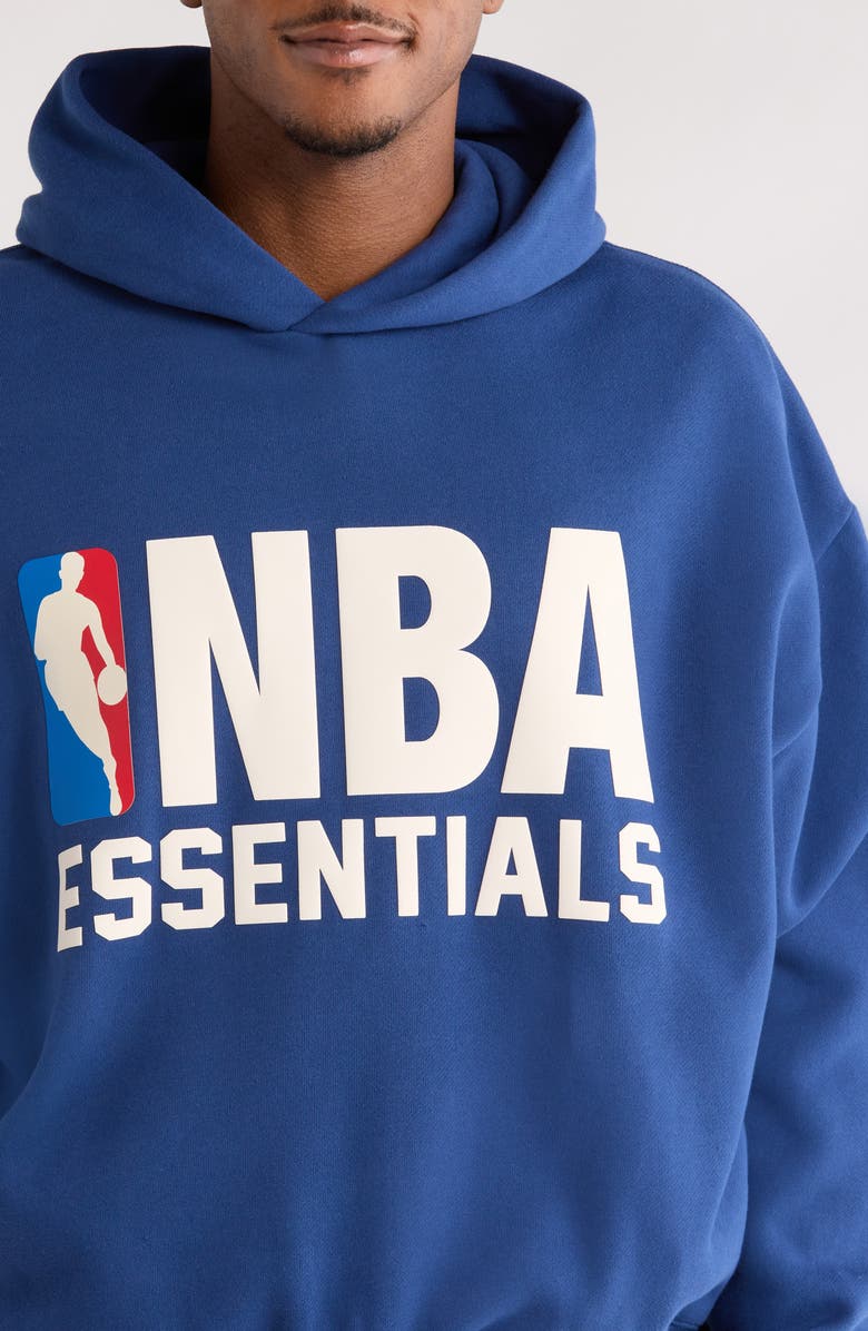 Fear of God Essentials x NBA Cotton Blend Hoodie, Alternate, color, Estate Blue