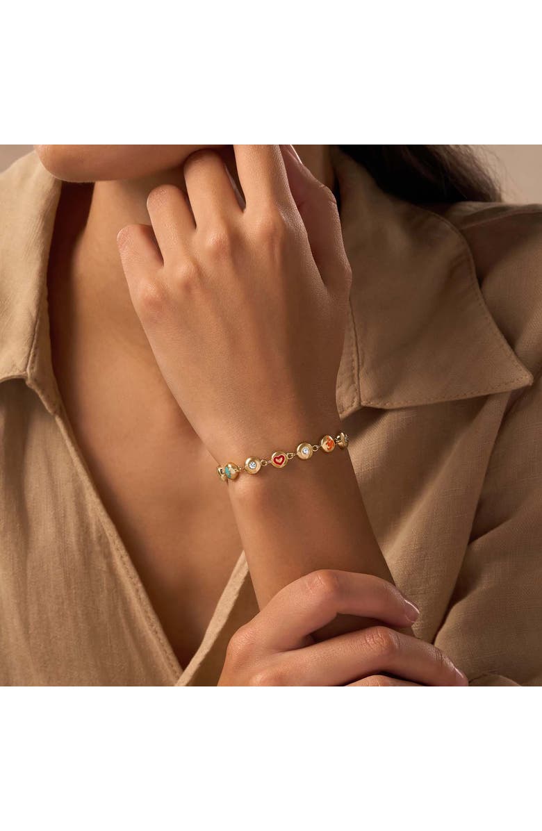 Karma and Luck Celestial Blessings Multi-Symbol Bracelet, Alternate, color, Gold/Multicolor