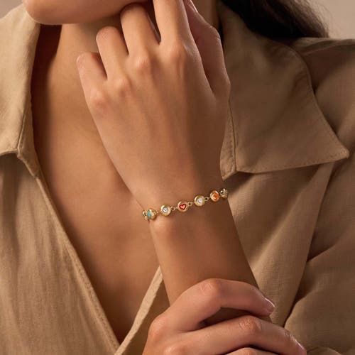 Karma And Luck Celestial Blessings Multi-symbol Bracelet In Gold/multicolor