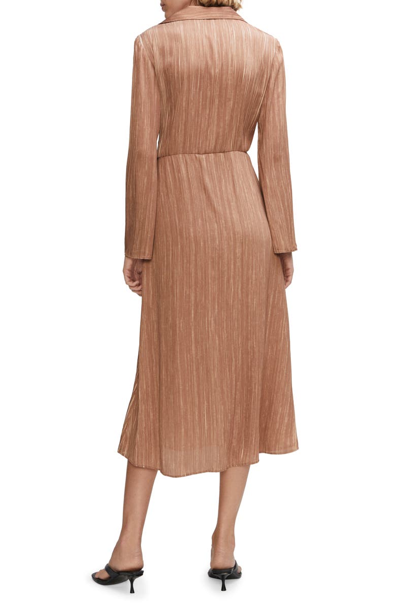 MANGO Wrap Front Long Sleeve Midi Dress, Alternate, color, 