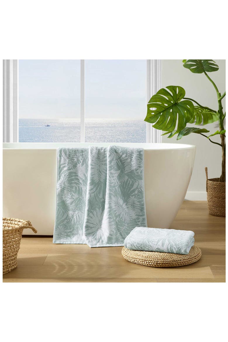 Lago Palm Cotton Towel, Alternate, color, LT-PASTEL GREEN