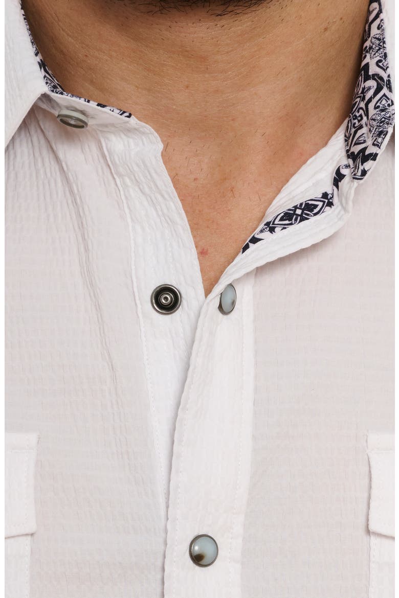 Cantina Seersucker Snap-Up Western Shirt, Alternate, color, WHITE