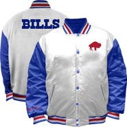 Mitchell & Ness Women's Mitchell & Ness White Buffalo Bills Throwback Plus Size Full-Snap Satin Jacket