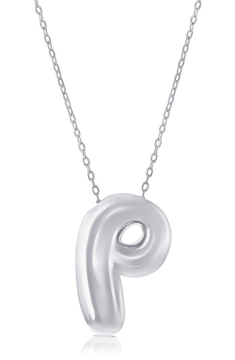 Bubble Initial Pendant Necklace