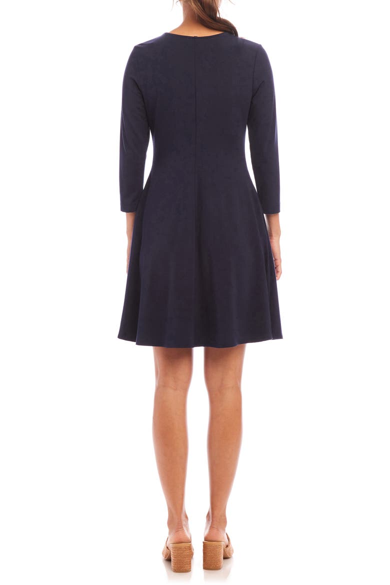 Long Sleeve Jersey Fit & Flare Dress, Alternate, color, NAVY