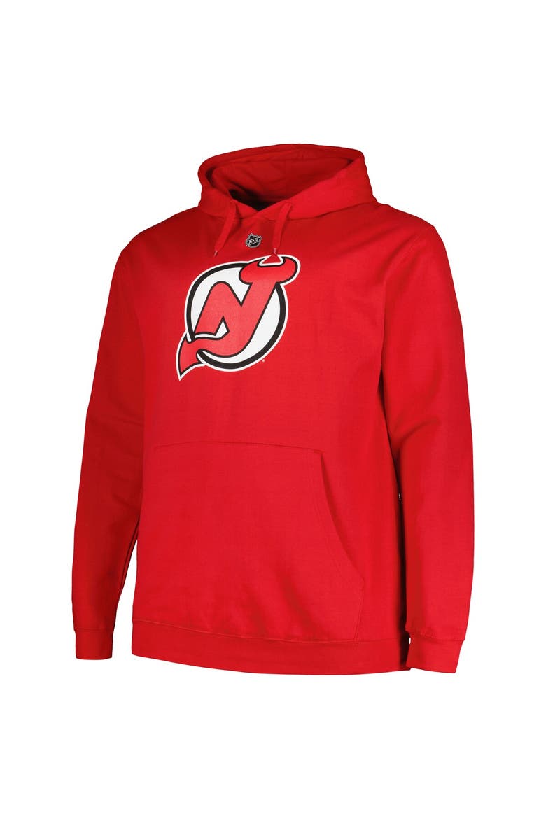 Men's Profile Jack Hughes Red New Jersey Devils Big & Tall Name & Number Pullover Hoodie, Alternate, color, Red