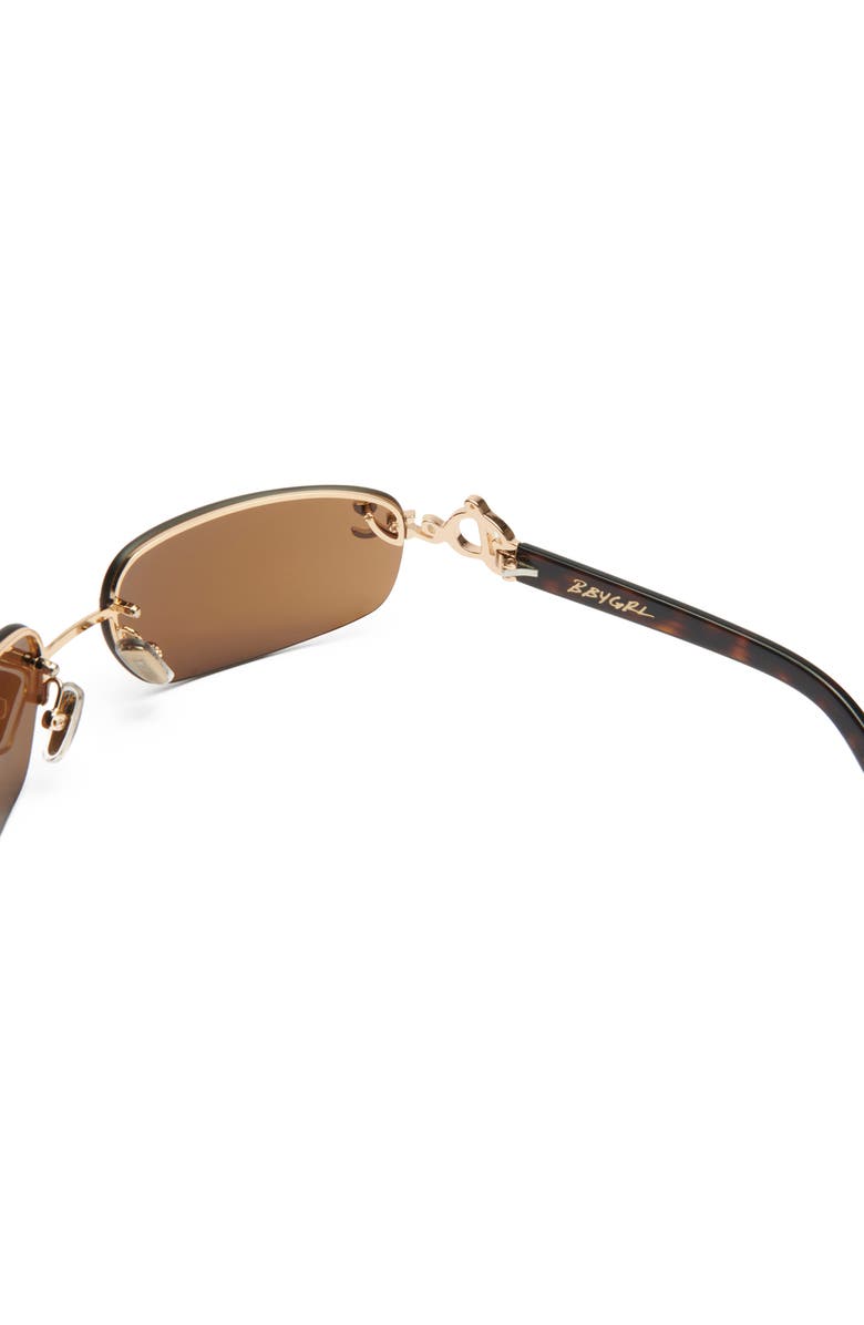 DEZI Bby Grl 65mm Oval Sunglasses, Alternate, color, Tortoise / Cognac