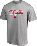 FANATICS Men's Fanatics Branded Heathered Gray Wisconsin Badgers True Sport Wrestling T-Shirt