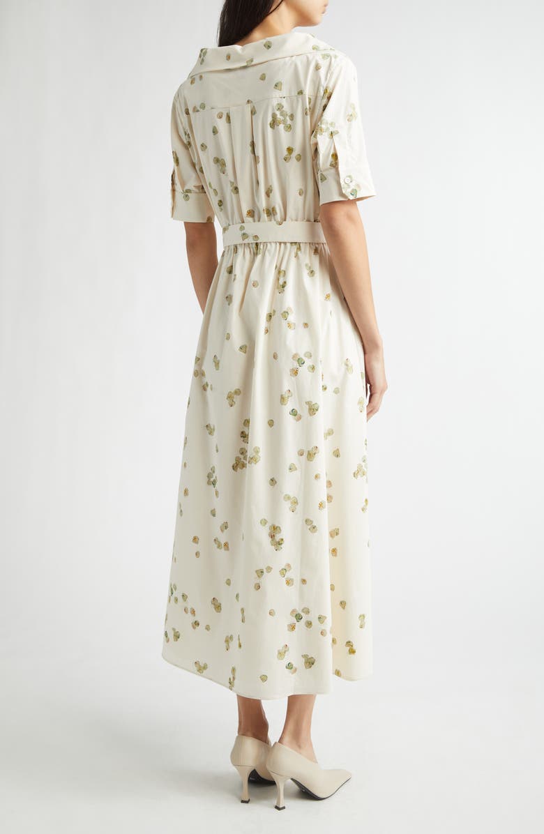 Altuzarra Lydia Stretch Cotton Poplin Wrap Shirtdress, Alternate, color, 416102 Ivory Allover Petals
