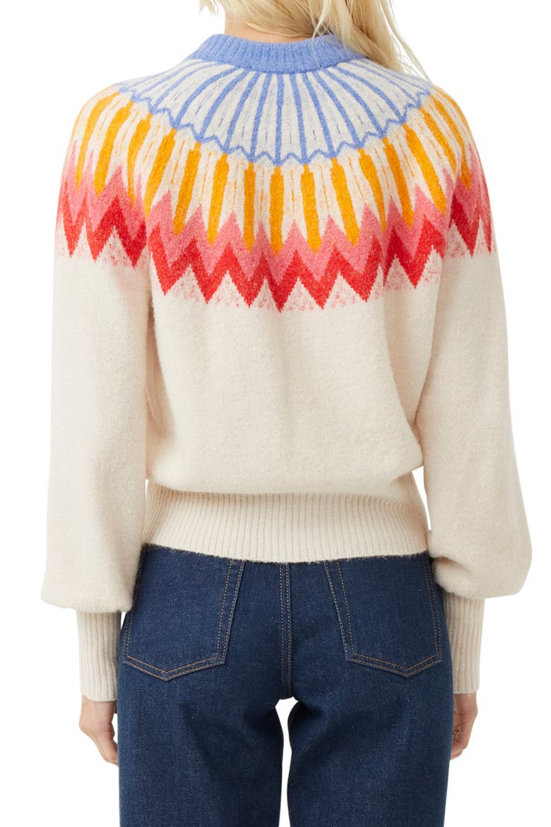 Neya Fair Isle Cardigan, Alternate, color, CLASSIC CREAM MULTI