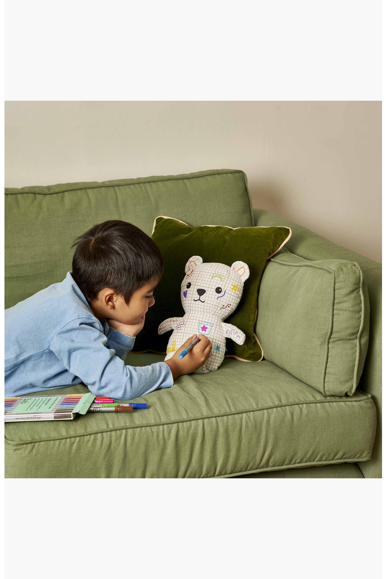 Color-In & Doodle Artie Bear Teddy Bear, Alternate, color, White