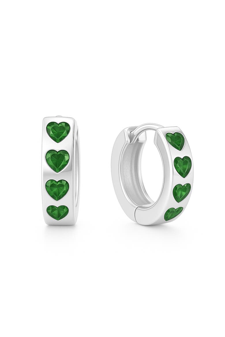 Green Hearts Hoop & Stud Earring Set, Alternate, color, Green