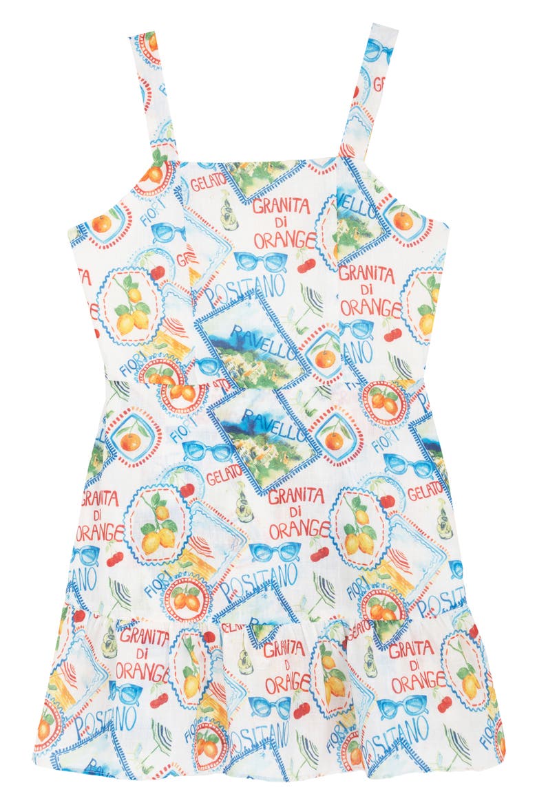 Kids' Postcard Sun Dress, Main, color, MULTI