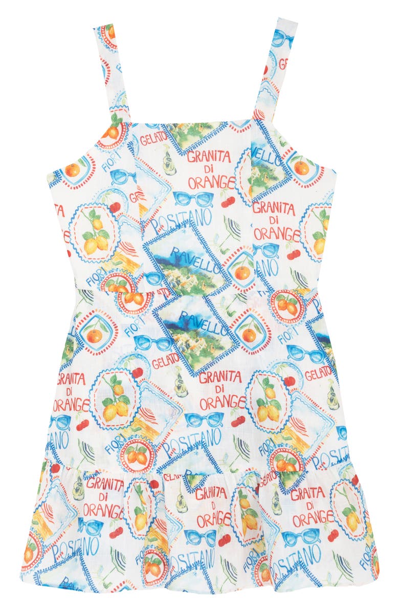 Rare Editions Kids' Postcard Sun Dress, Main, color, Multi