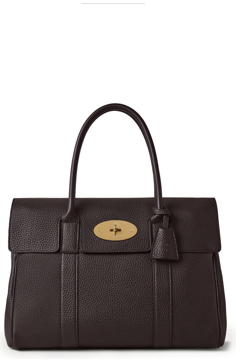 Mulberry Bayswater Leather Satchel, Main, color, Ebony