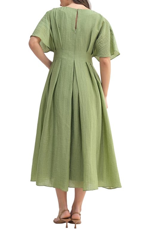 Mila Mae Dolman Sleeve A-line Dress In Sage