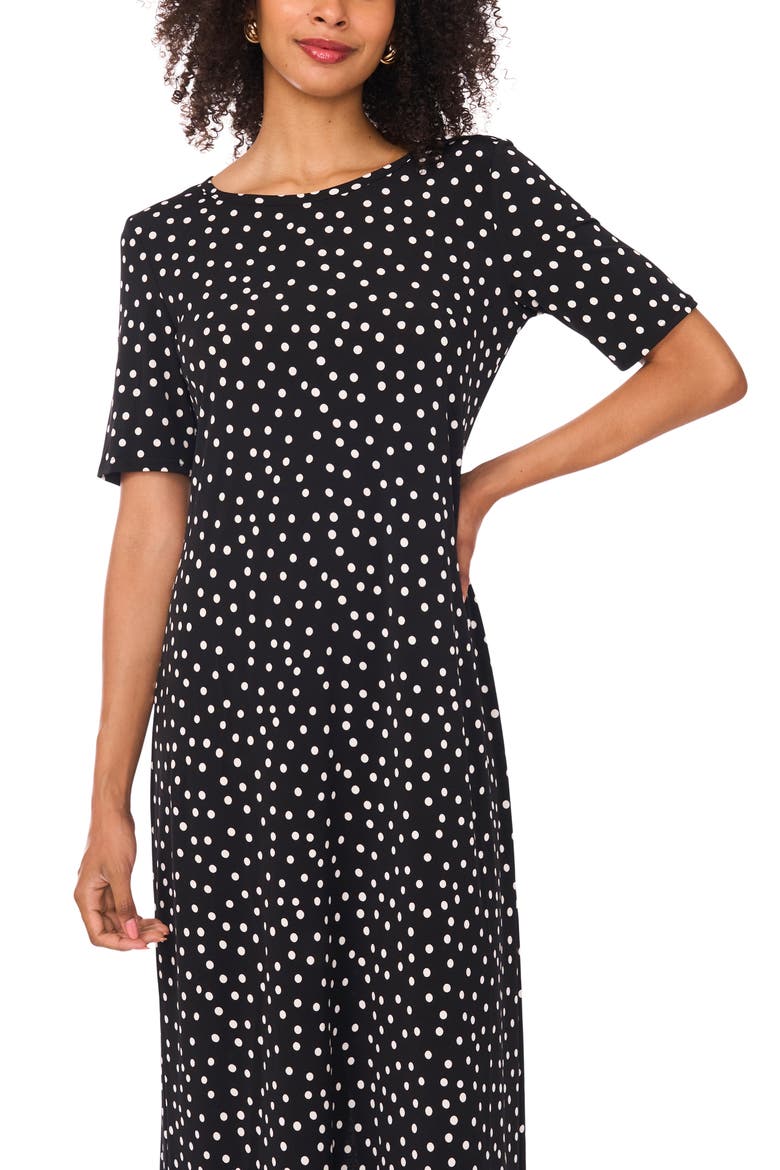 Print Stretch Jersey Maxi Dress, Alternate, color, RICH BLACK