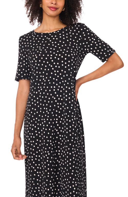 Vince Camuto Print Stretch Jersey Maxi Dress In Black
