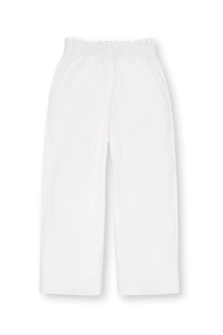 Kids' Linen Paper Bag Tie-Waist Pant, Alternate, color, White Linen