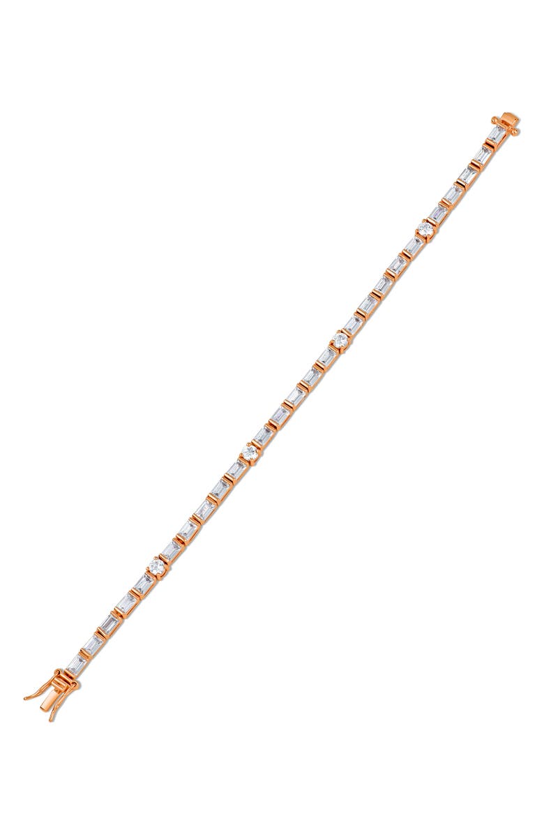 CZ by Kenneth Jay Lane Baguette & Round Cubic Zirconia Tennis Bracelet, Alternate, color, 