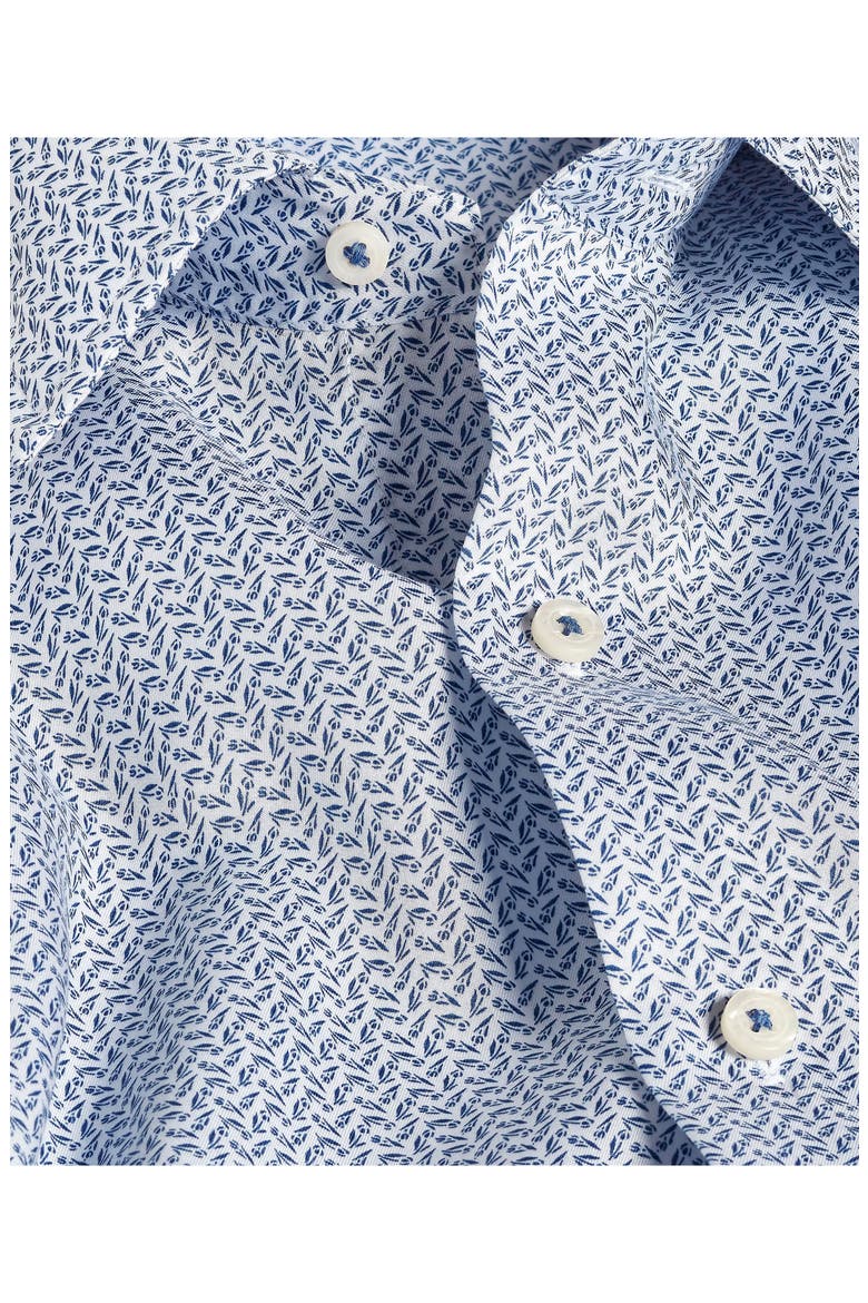Classic Fit Floral Print Short Sleeve Button-Up Shirt, Alternate, color, WHITE/ NAVY