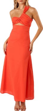 Petal & Pup Luna One-Shoulder Cutout Maxi Dress
