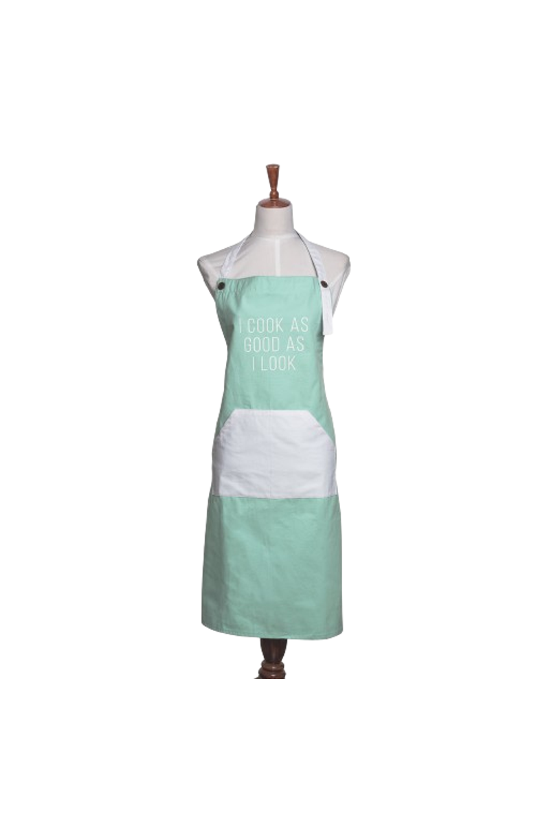 Totalee Gift I Cook As Good As I Look Apron Cotton Green, Alternate, color, Green