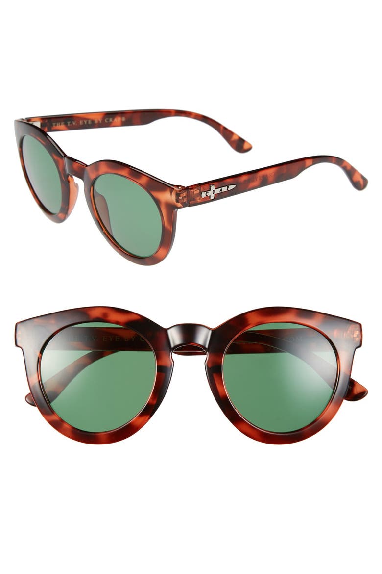 'The TV Eye' 46mm Sunglasses, Main, color, GLOSS TORTOISE