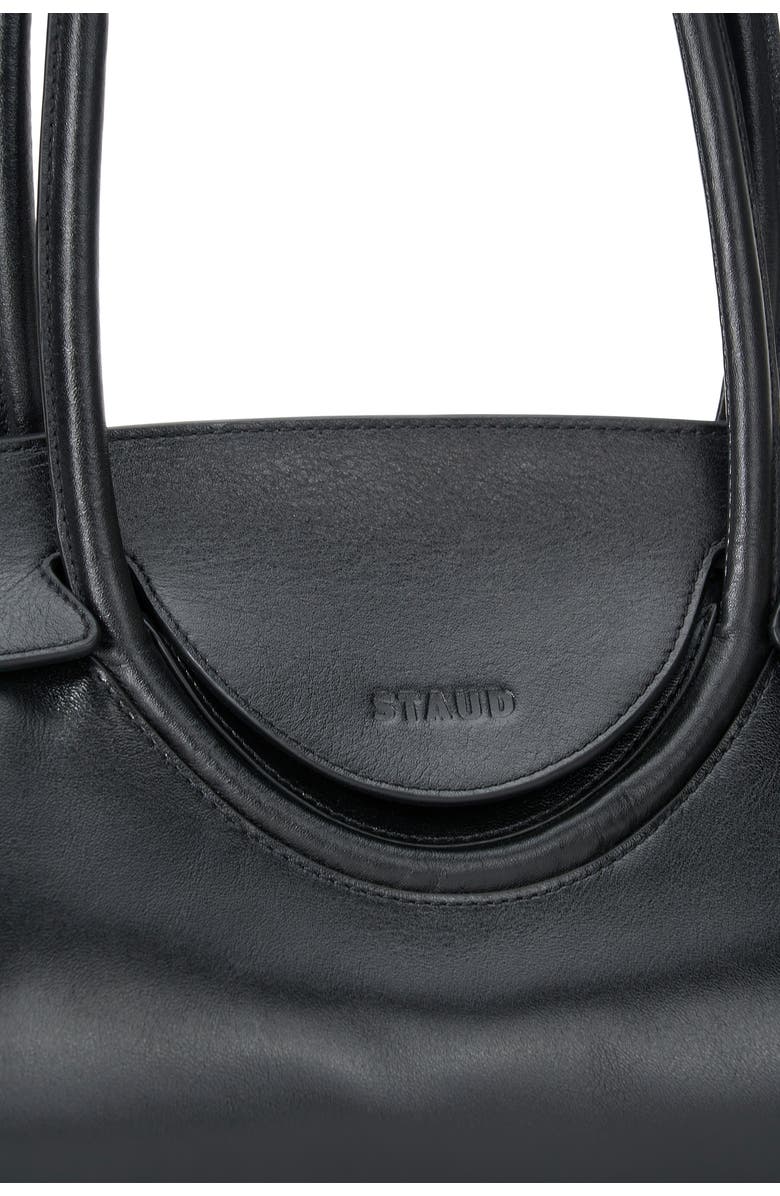 STAUD Maude Leather Shoulder Bag, Alternate, color, Black