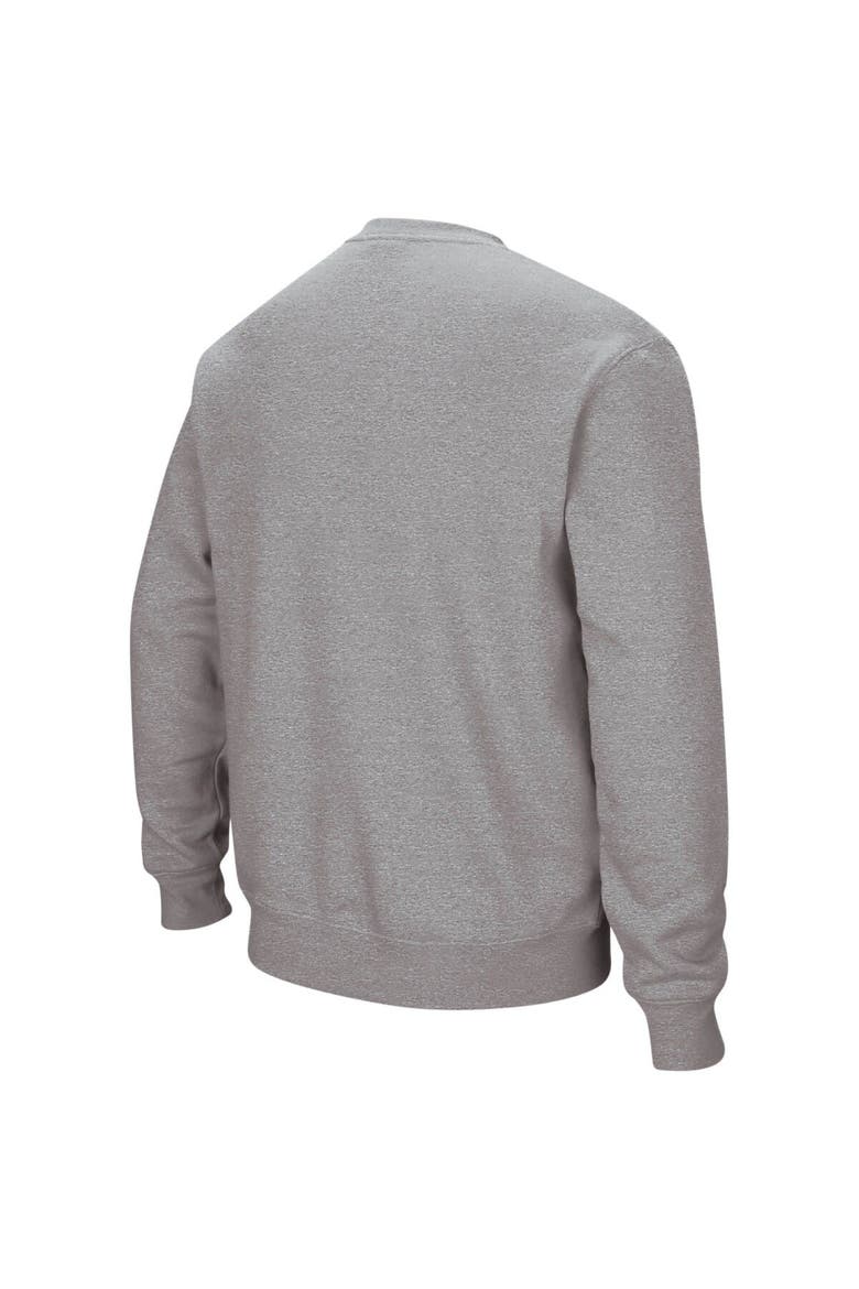 Men's Colosseum Heather Gray Washington State Cougars Arch & Logo Crew Neck Sweatshirt, Alternate, color, Heather Gray