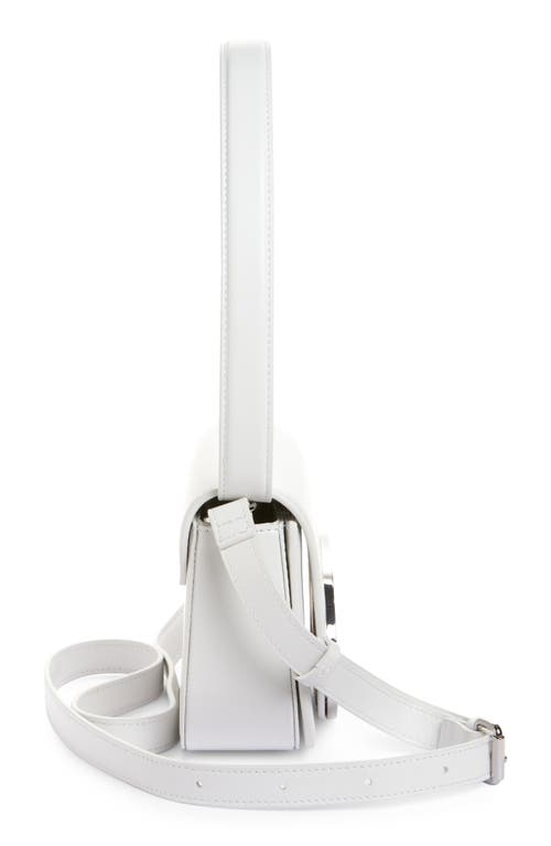 Diesel 1dr White Shoulder Bag With Oval D Patch In Leather Woman In White