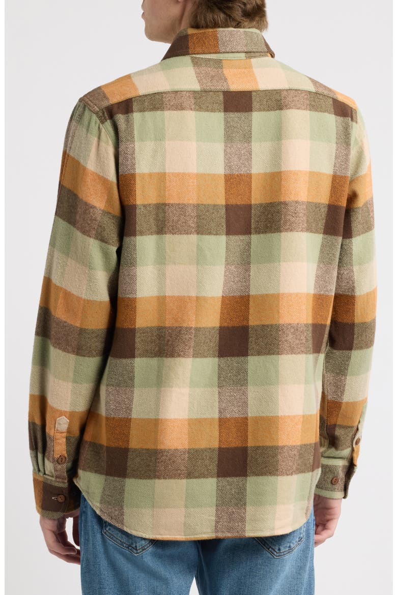 Buffalo Check Flannel Long Sleeve Button-Up Shirt, Alternate, color, MINT/RUST
