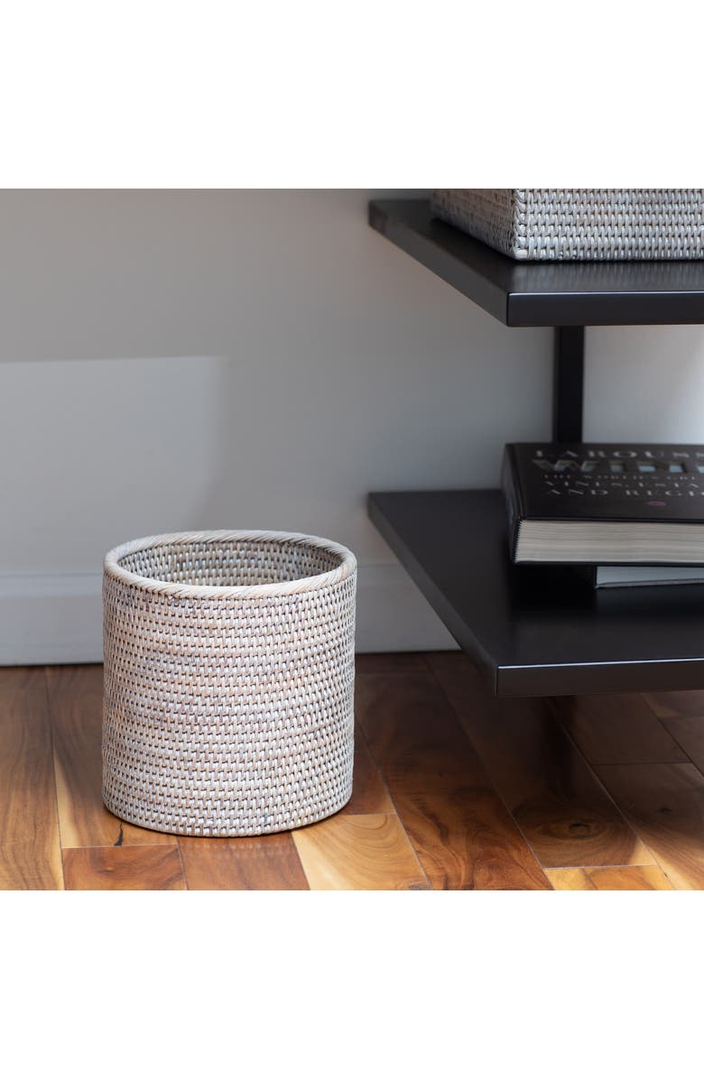 Artifacts Trading Company<sup>™</sup> Artifacts Rattan Petit Round Waste Basket, Alternate, color, White Wash