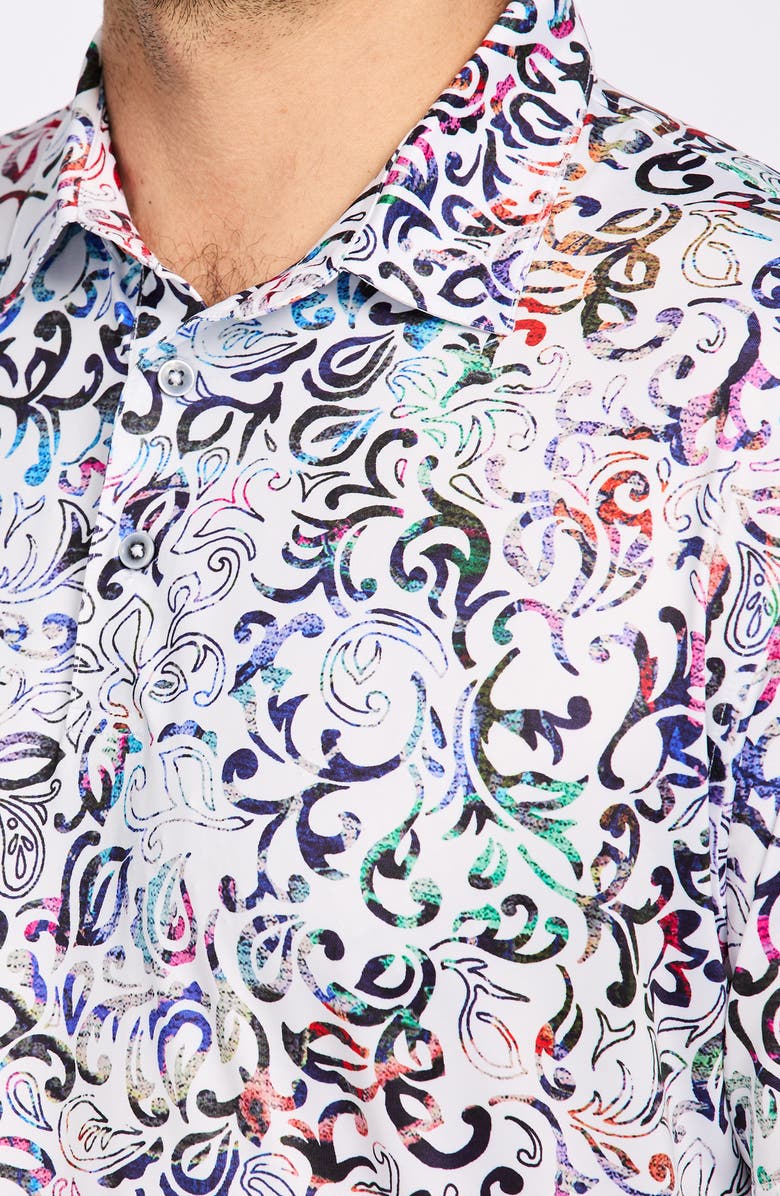 Robert Graham Craig Knit Polo, Alternate, color, White